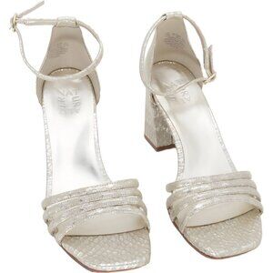 Women's Naturalizer Thena Block Heel Sandal Gold Snake US 9.5 M